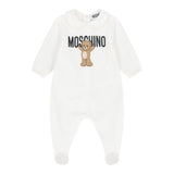 Moschino Tutina Manica Lunga tinta unita con Logo Bianco per Neonato MXY037X BIANCO MOSCHINO 