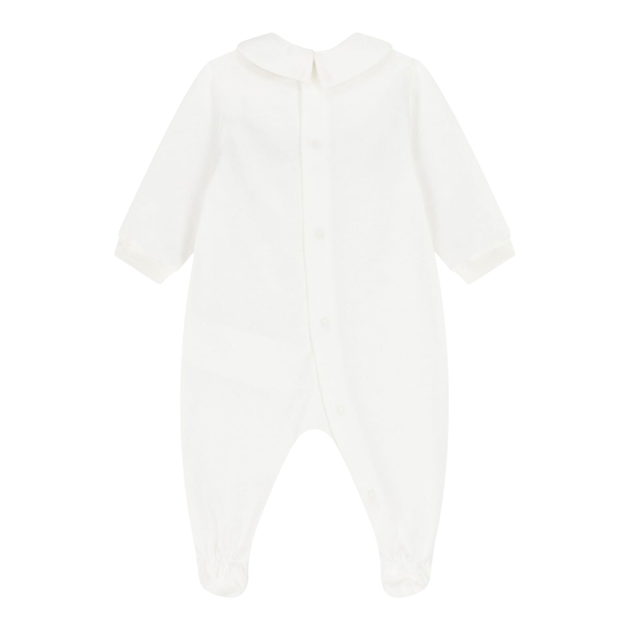 Moschino Tutina Manica Lunga tinta unita con Logo Bianco per Neonato MXY037X BIANCO MOSCHINO 