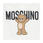Moschino Tutina Manica Lunga tinta unita con Logo Bianco per Neonato MXY037X BIANCO MOSCHINO 