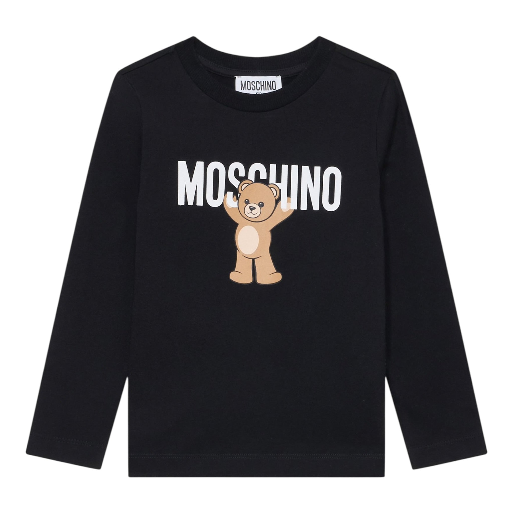 Moschino Shirt Girocollo tinta unita con Stampa Nero per Neonato MZO00RNX NERO MOSCHINO 