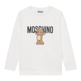Moschino Shirt Girocollo tinta unita con Stampa Bianco per Bambino MZO00RX BIANCO MOSCHINO 