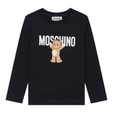 Moschino Shirt Girocollo tinta unita con Stampa Nero per Bambino MZO00RX NERO MOSCHINO 
