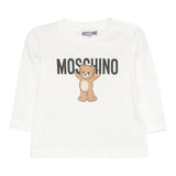 Moschino Shirt Girocollo tinta unita con Stampa Bianco per Neonato MZO00RXX BIANCO MOSCHINO 