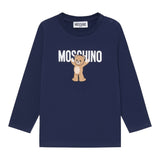 Moschino Shirt Girocollo tinta unita con Stampa Blu per Neonato MZO00RXX BLU MOSCHINO 