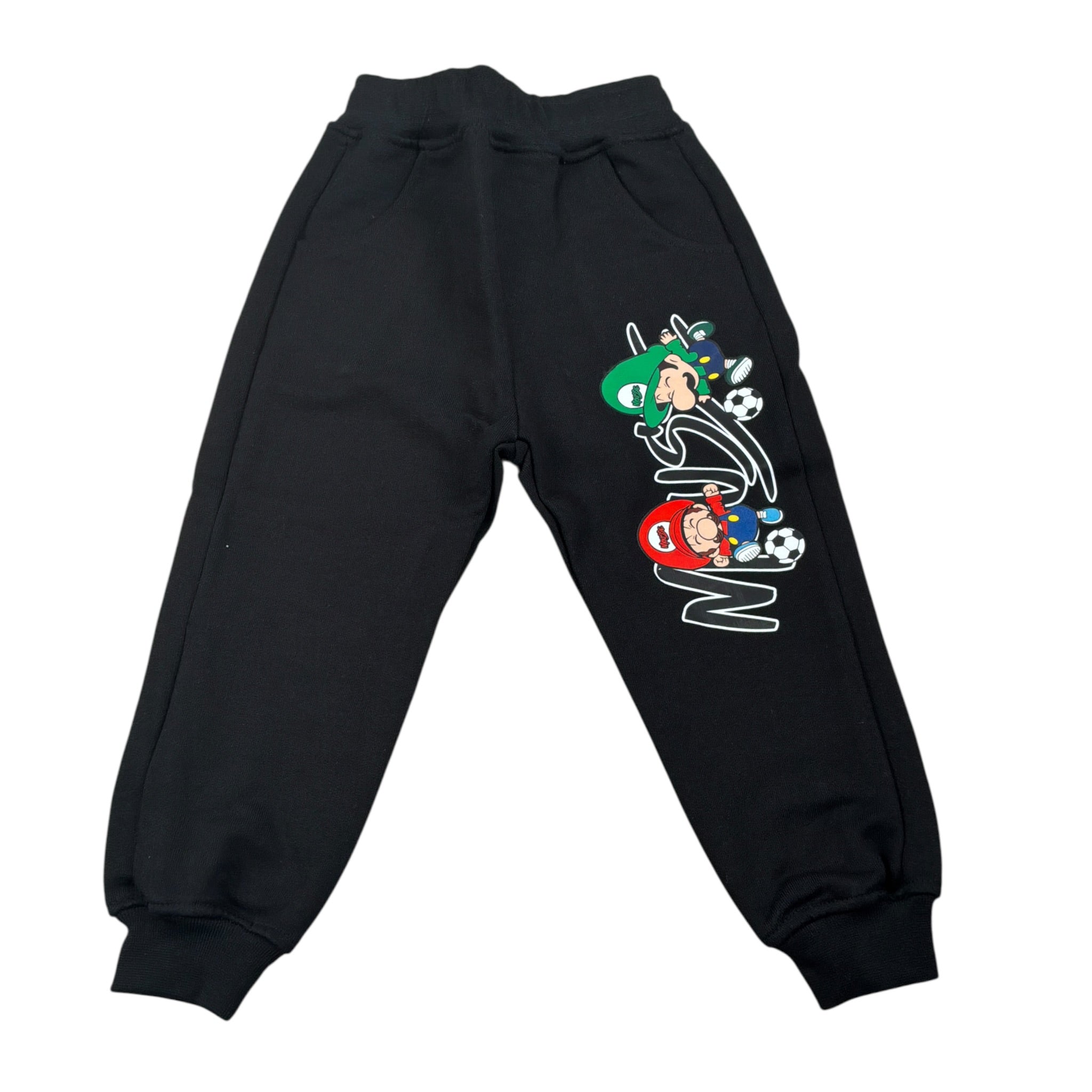 Mousse Pantalone tinta unita con Logo Nero per Bambino BROS NERO MOUSSE 