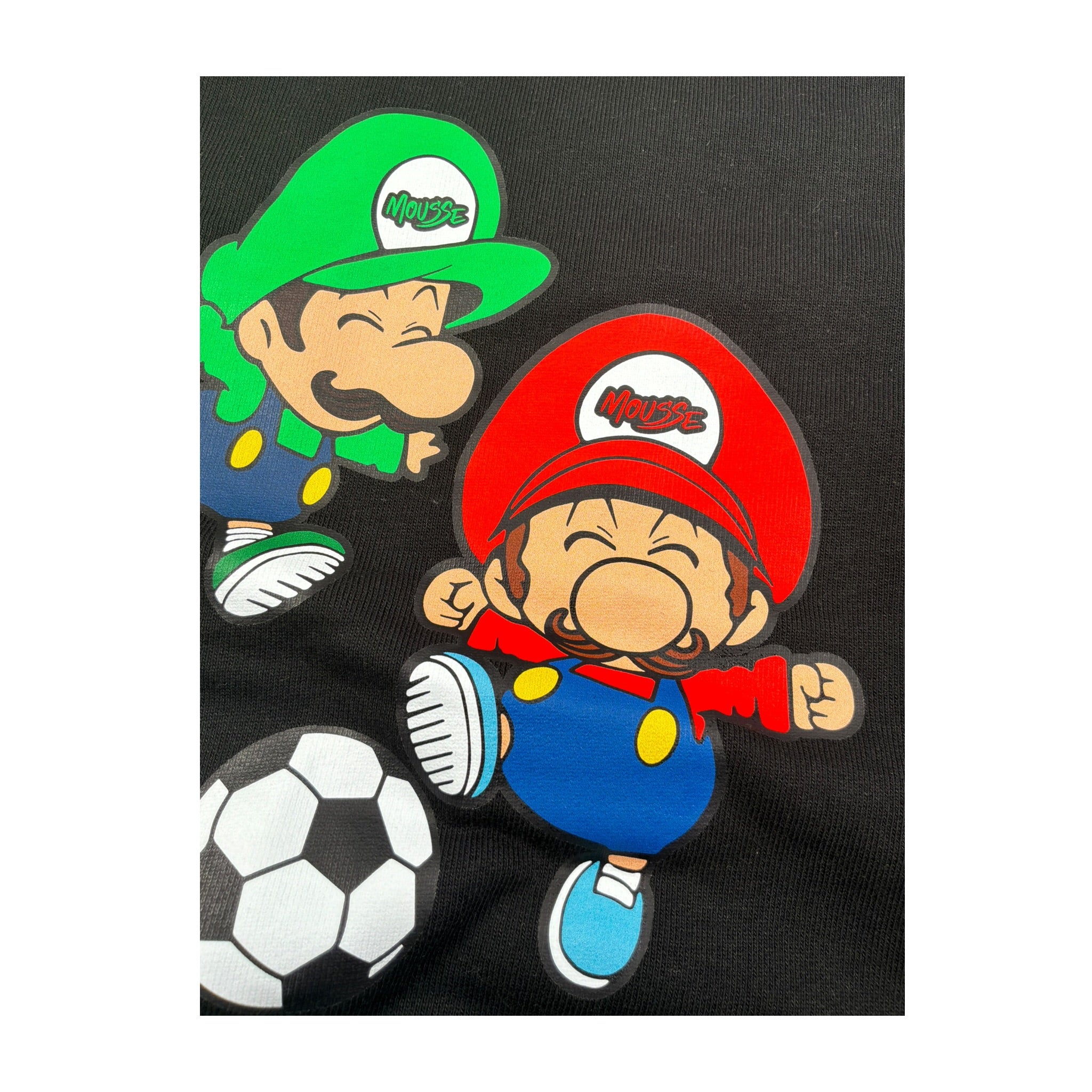 Mousse Felpa Xhiusa Girocollo tinta unita con Stampe Nero per Bambino BROSOCCERJ NERO MOUSSE 