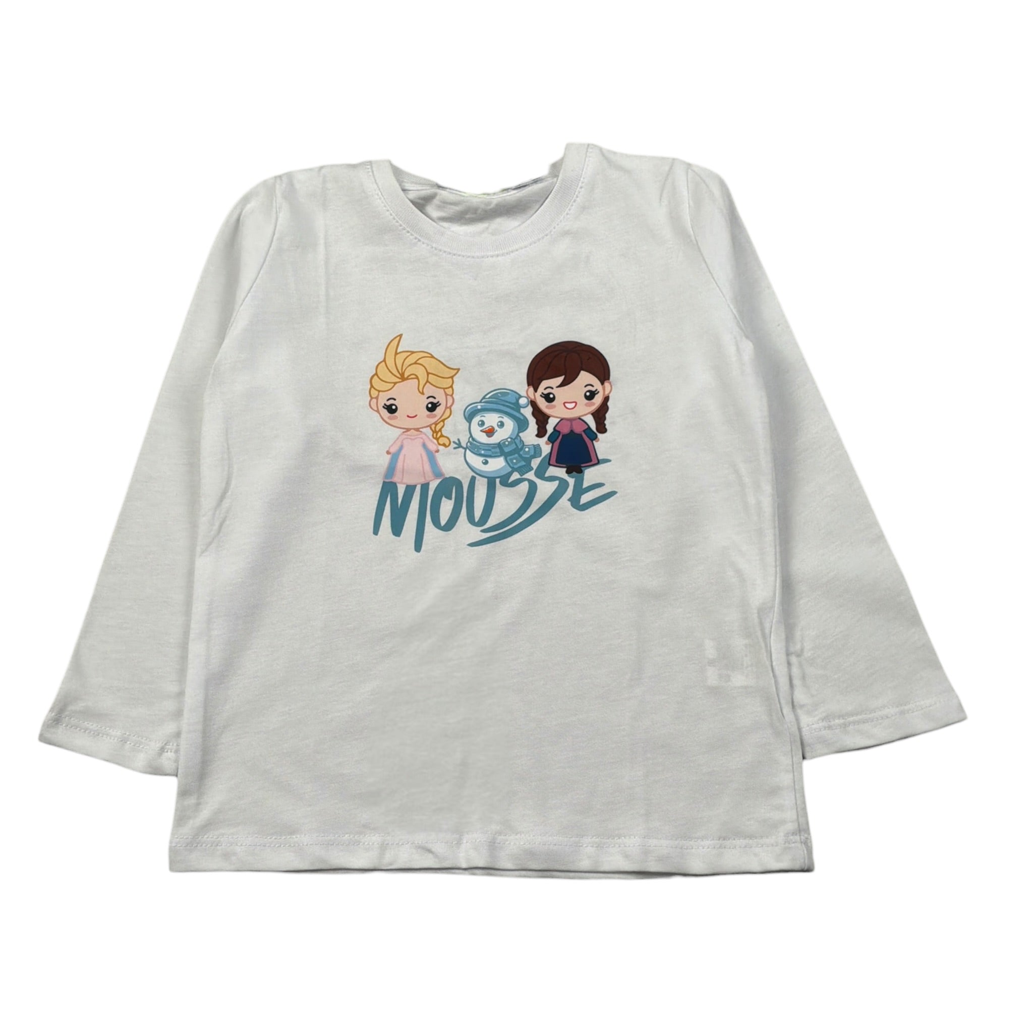 Mousse Shirt Girocollo tinta unita con Frozen Bianco per Neonata SISTERICE BIANCO MOUSSE 