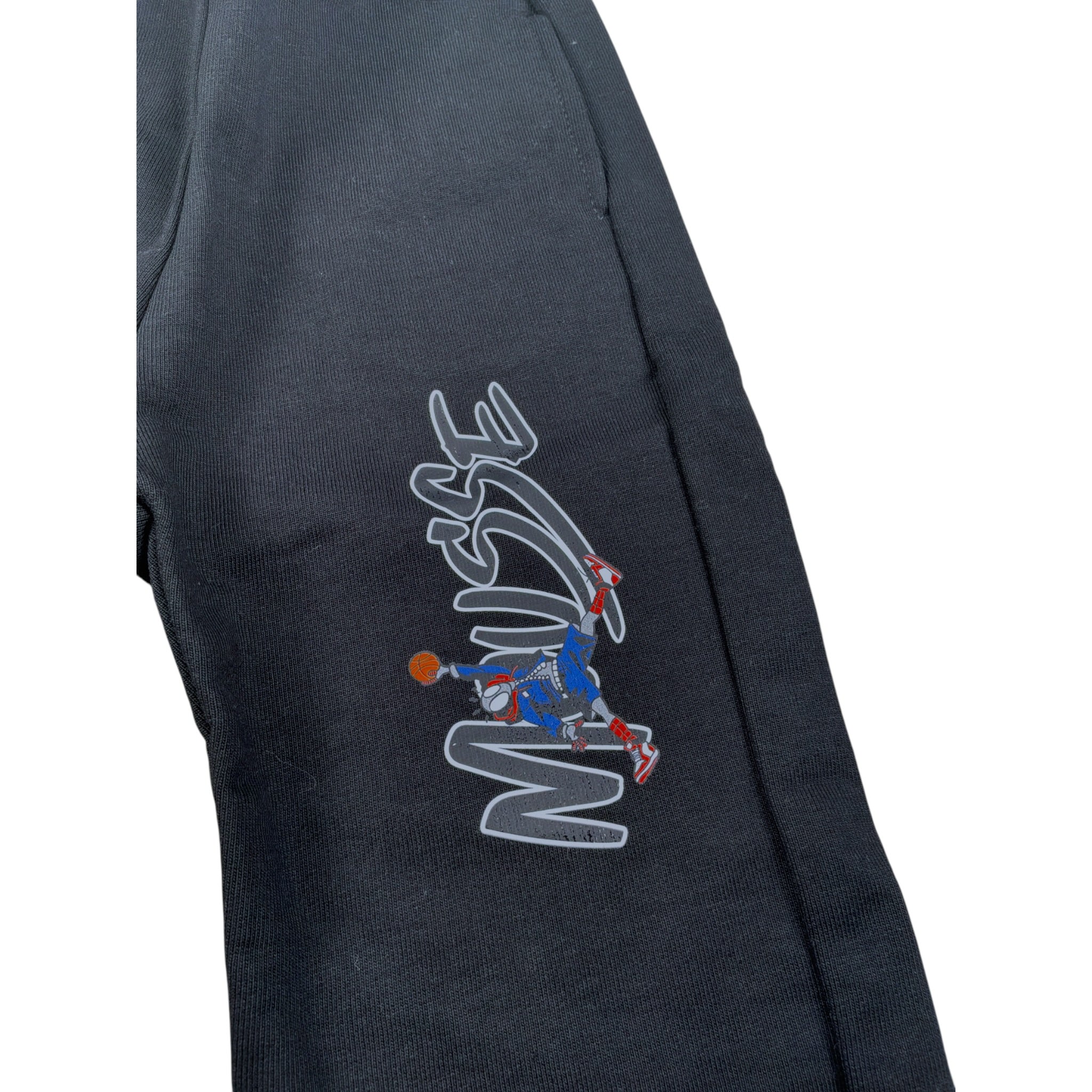 Mousse Pantalone tinta unita con Logo Nero per Bambino SPINAIRPJ NERO MOUSSE 