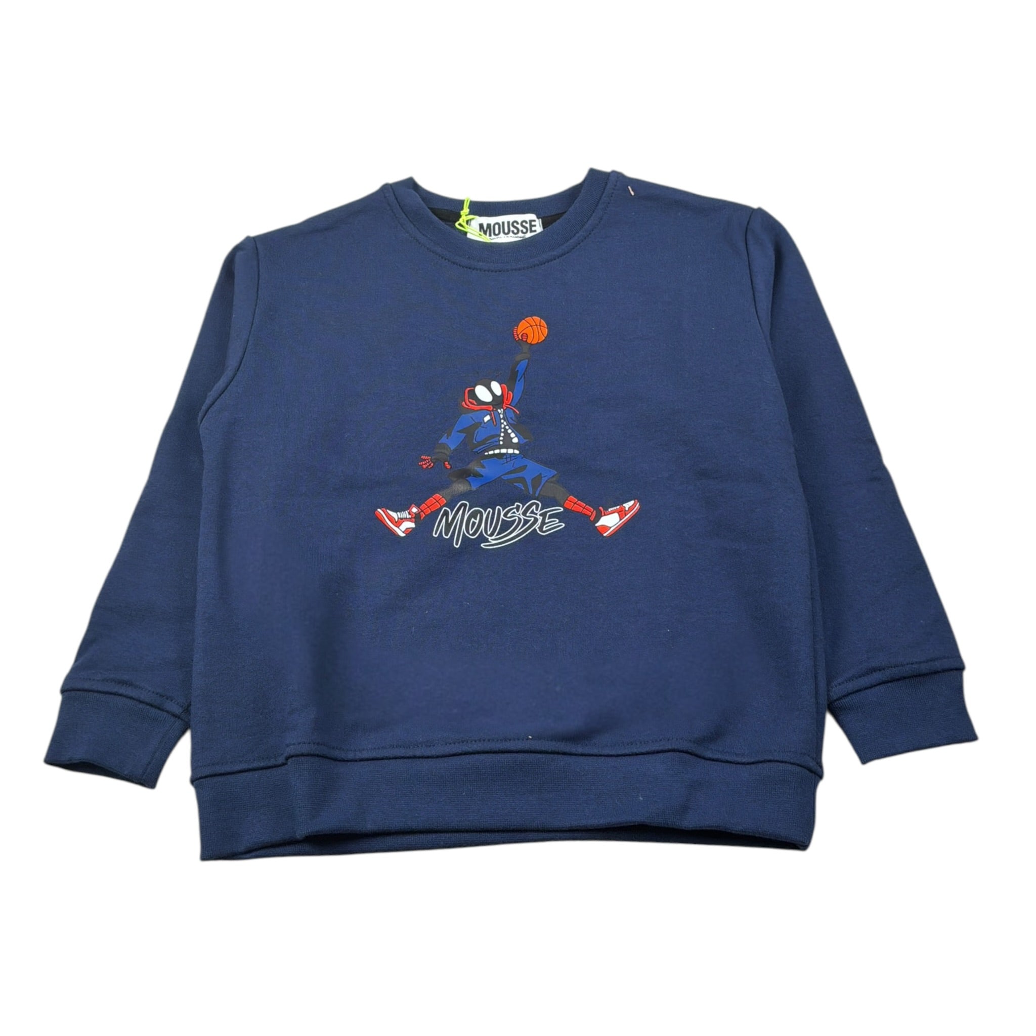 Mousse Felpa Xhiusa Girocollo con Stampa Blu per Bambino SPINAIRV BLU MOUSSE 