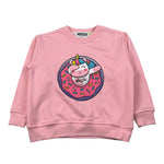 Mousse Felpa Chiusa Girocollo tinta unita con Stampe Rosa per Bambina UNISTARP ROSA MOUSSE 
