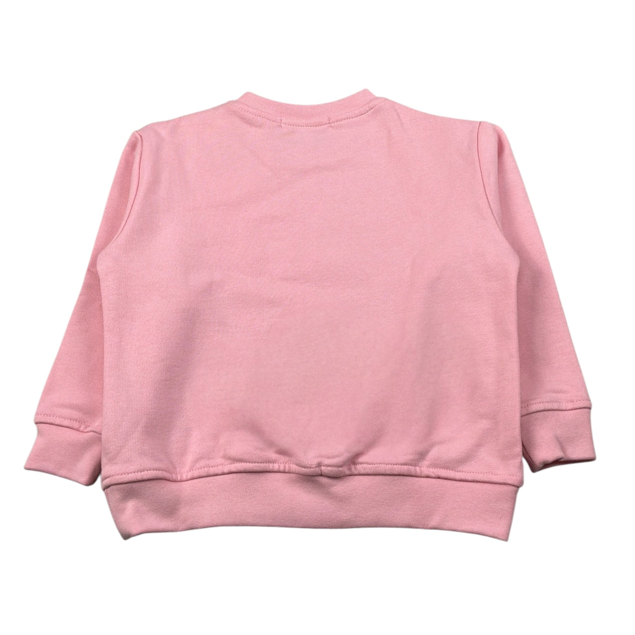 Mousse Felpa Chiusa Girocollo tinta unita con Stampe Rosa per Bambina UNISTARP ROSA MOUSSE 