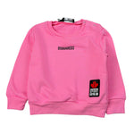 Msgm Felpa Girocollo tinta unita con Stampa Rosa per Bambina DQ1881J ROSA MSGM 