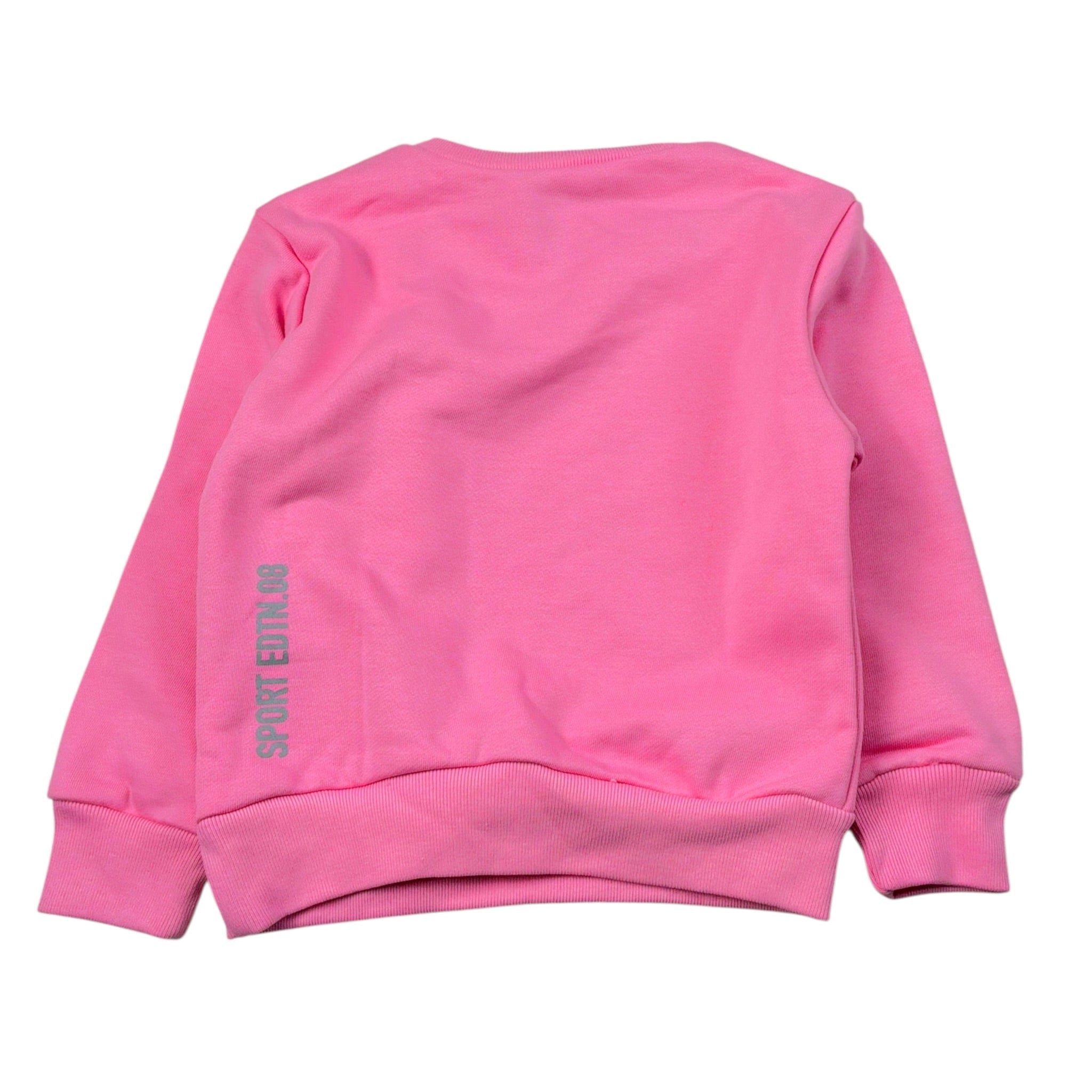 Msgm Felpa Girocollo tinta unita con Stampa Rosa per Bambina DQ1881J ROSA MSGM 