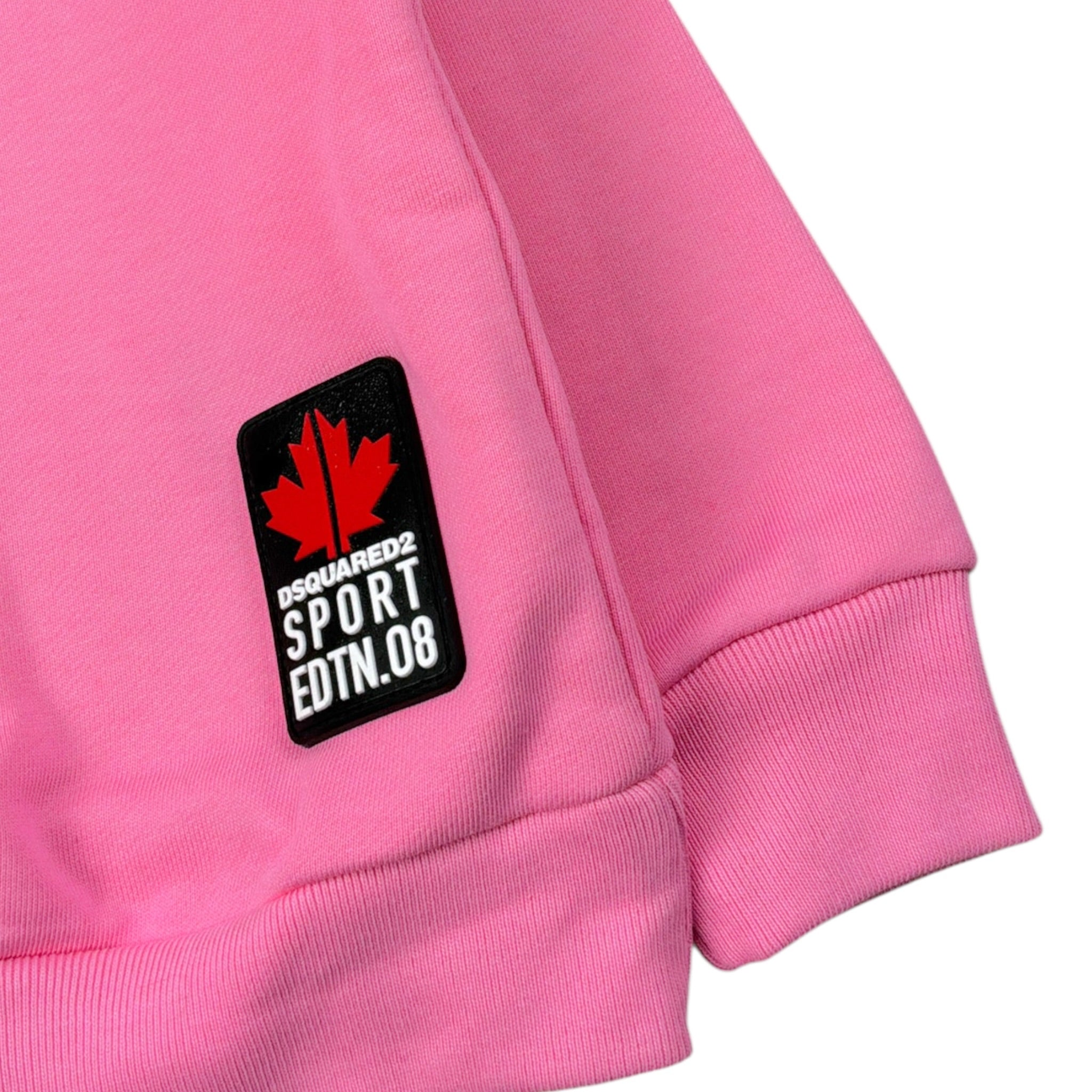 Msgm Felpa Girocollo tinta unita con Stampa Rosa per Bambina DQ1881J ROSA MSGM 