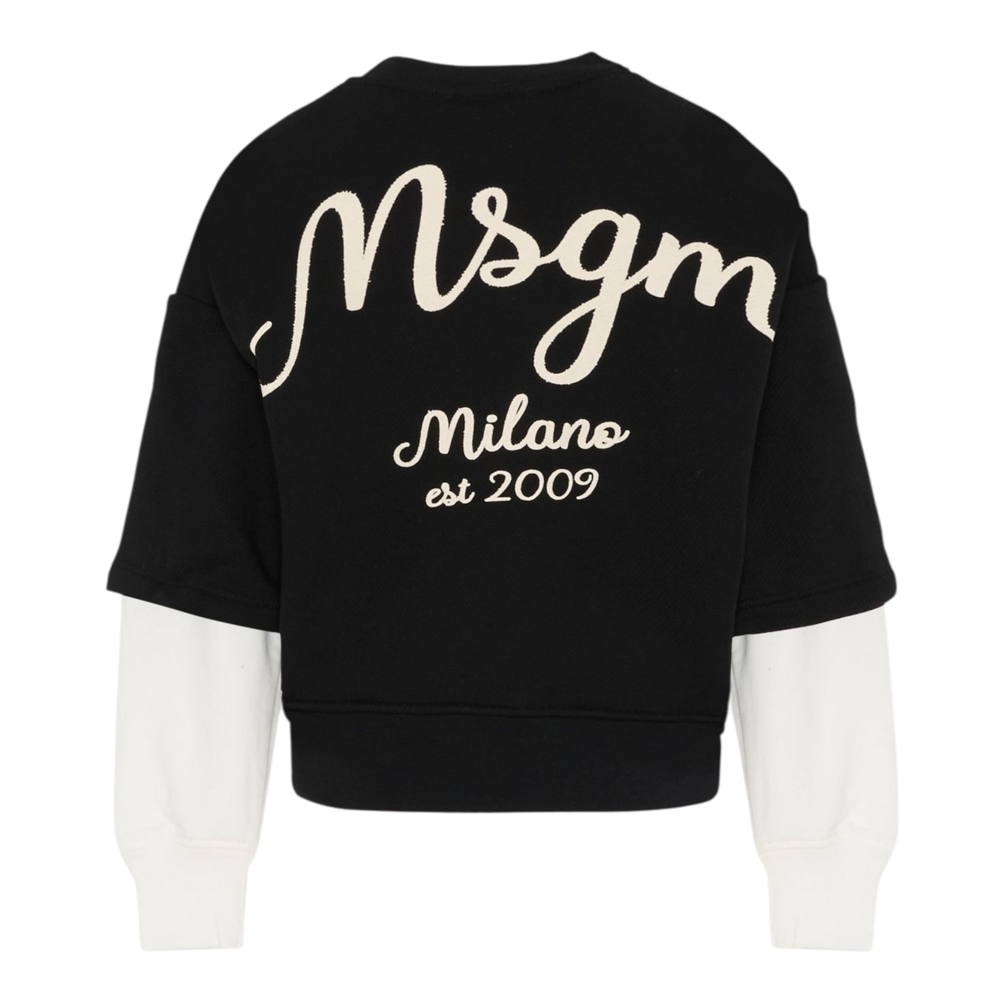Msgm Felpa tinta unita con Maniche In Contrasto Nero per Bambina F5MSJBSW250 NERO MSGM 