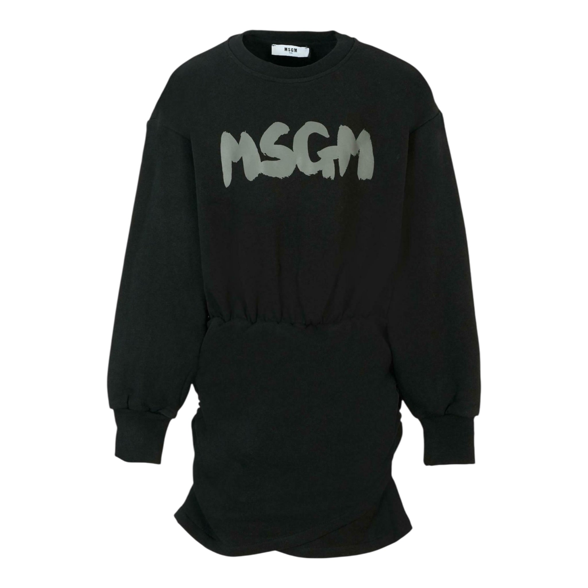 Msgm Abito Manica Lunga tinta unita con Logo Nero per Bambina F5MSJGDR044 NERO MSGM 