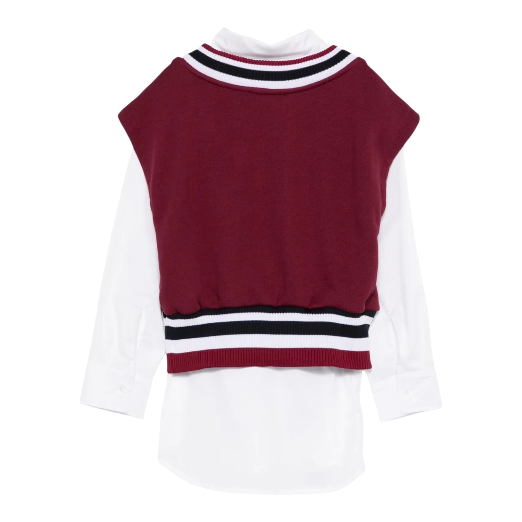 Msgm Camicia con Gilet Incorporato Bicolore Vinaccia per Bambina F5MSJGDR117 VINACCIA MSGM 