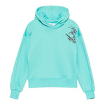 Msgm Felpa tinta unita con Cappuccio Verde Acqua per Bambino F5MSJGHS123 VERDE ACQUA MSGM 