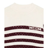 Msgm Maglia tinta unita con Fantasia A Righe Panna per Bambina F5MSJGJP082 PANNA MSGM 