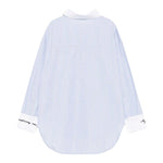 Msgm Camicia tinta unita con Fantasia A Righe Azzurro per Bambina F5MSJGSI115 AZZURRO MSGM 