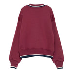 Msgm Felpa tinta unita con Scollo A V E Stampa Bordeaux per Bambina F5MSJGSW124 BORDEAUX MSGM 