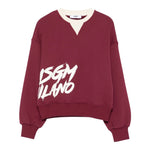 Msgm Felpa Girocollo tinta unita con Stampa Bordeaux per Bambina F5MSJGSW129 BORDEAUX MSGM 