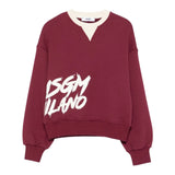 Msgm Felpa Girocollo tinta unita con Stampa Bordeaux per Bambina F5MSJGSW129 BORDEAUX MSGM 