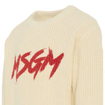 Msgm Maglia tinta unita con Stampa Panna per Bambina F5MSJUJP090X PANNA MSGM 