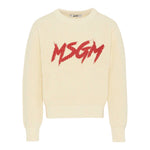 Msgm Maglia tinta unita con Stampa Panna per Bambina F5MSJUJP090XX PANNA MSGM 