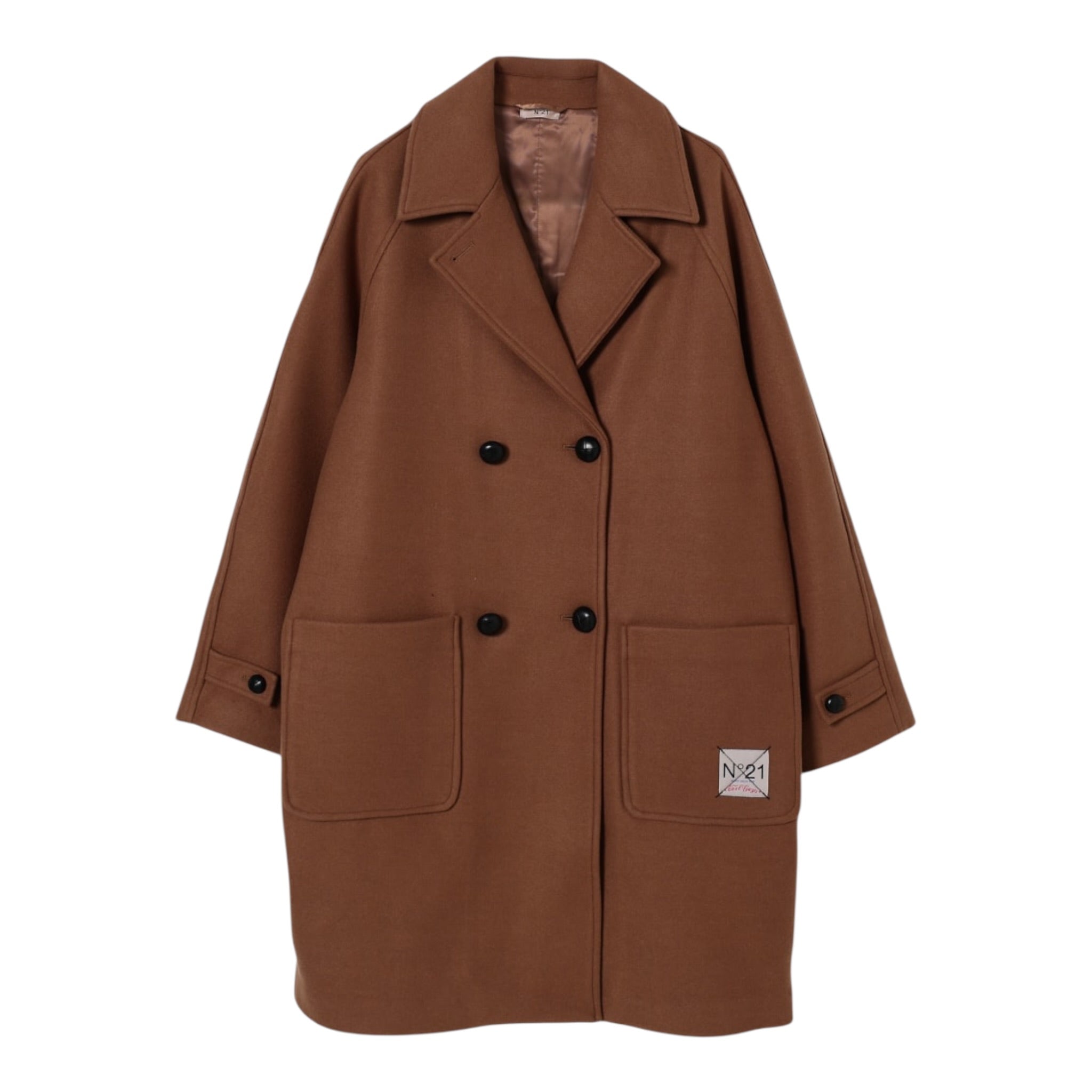 N°21 Cappotto tinta unita con Bottoni Cammello per Bambina N2105C CAMMELLO N°21 