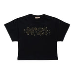 N°21 T-Shirt tinta unita Girocollo con Stampa Nero per Bambina N2105K NERO N°21 