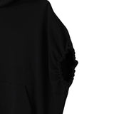 N°21 Abito Giromanica tinta unita con Cappuccio Nero per Bambina N2105 NERO N°21 
