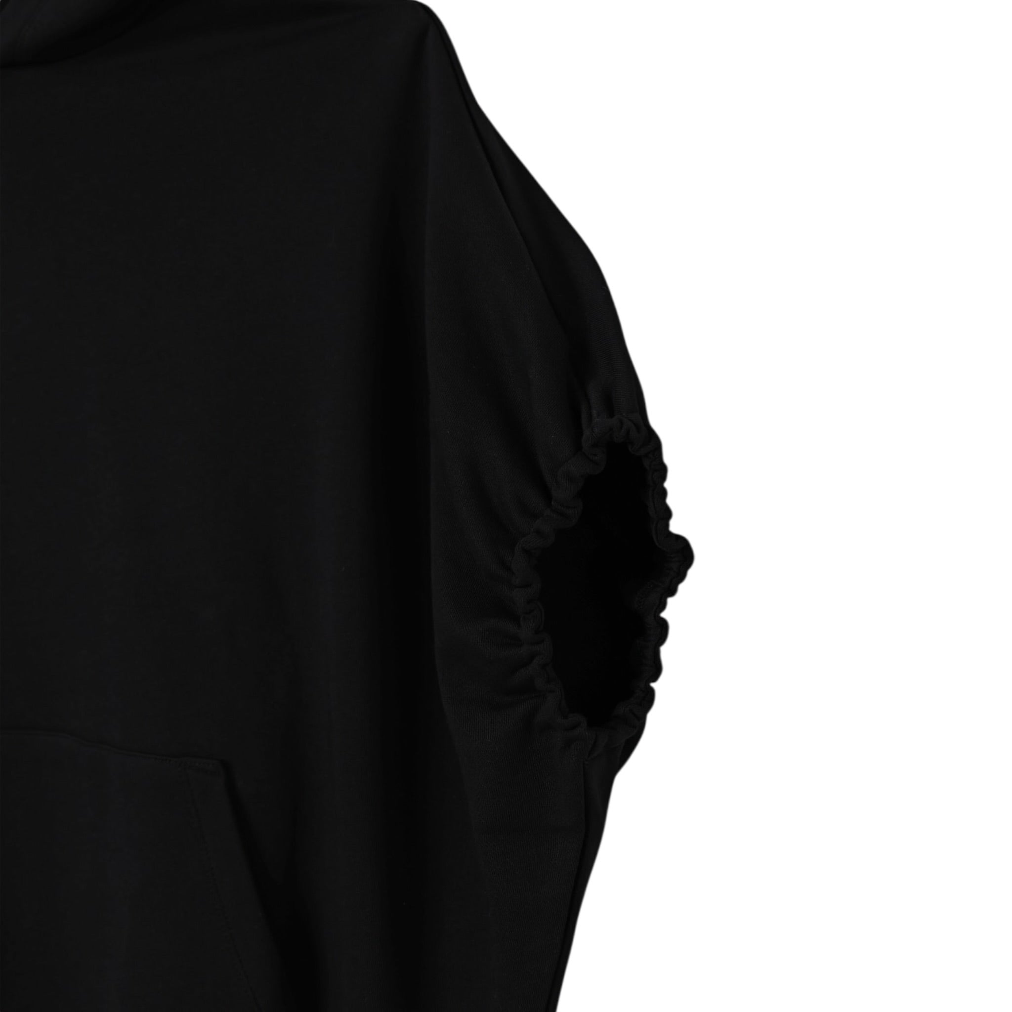 N°21 Abito Giromanica tinta unita con Cappuccio Nero per Bambina N2105 NERO N°21 