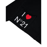 N°21 Felpa tinta unita con Mezza Zip Nero per Bambina N2105Q NERO N°21 