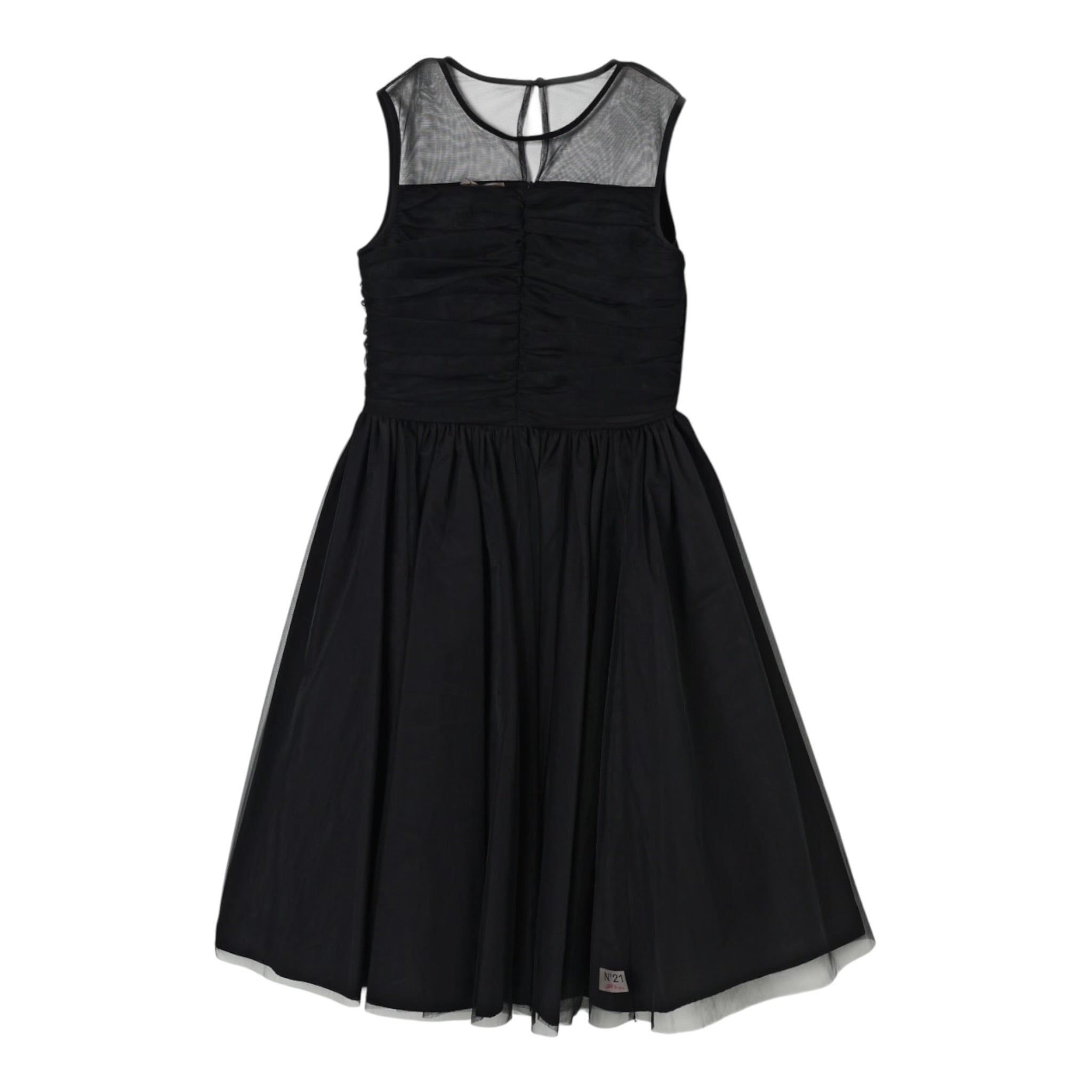 N°21 Abito tinta unita con Tulle Nero per Bambina N2105Y NERO N°21 