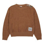 N°21 Maglia Girocollo tinta unita con Applicazioni Cammello per Bambina N2106W CAMMELLO N°21 