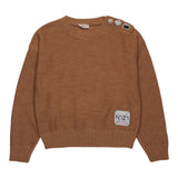 N°21 Maglia Girocollo tinta unita con Applicazioni Cammello per Bambina N2106W CAMMELLO N°21 