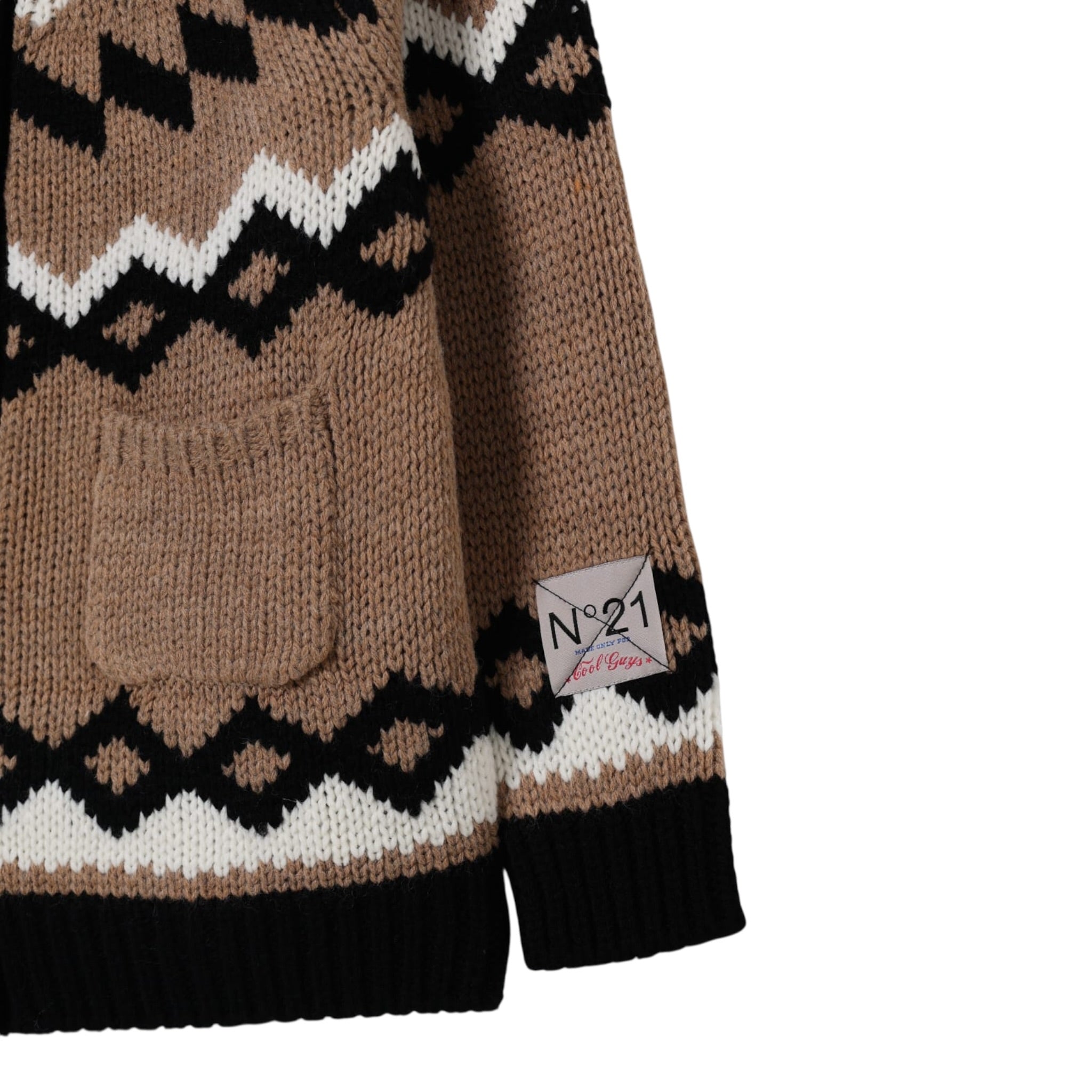 N°21 Cardigan tinta unita con Stampa Beige per Bambina N2106Z BEIGE N°21 