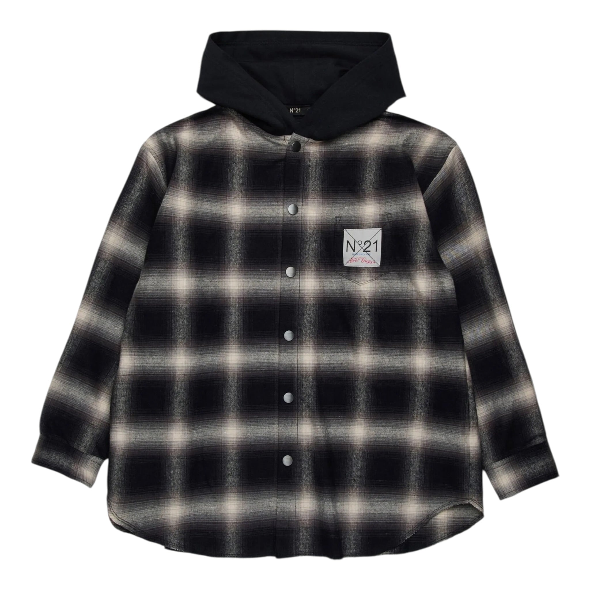 N°21 Camicia Manica Lunga con Cappuccio Nero per Bambino N2107Y NERO N°21 