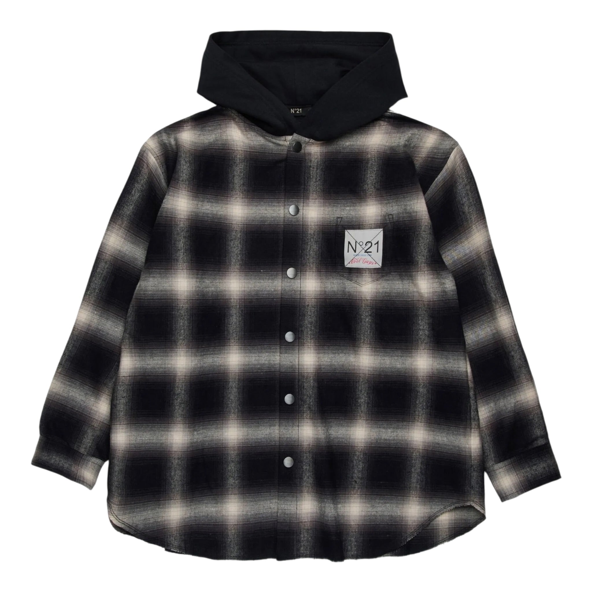 N°21 Camicia Manica Lunga con Cappuccio Nero per Bambino N2107YX NERO N°21 