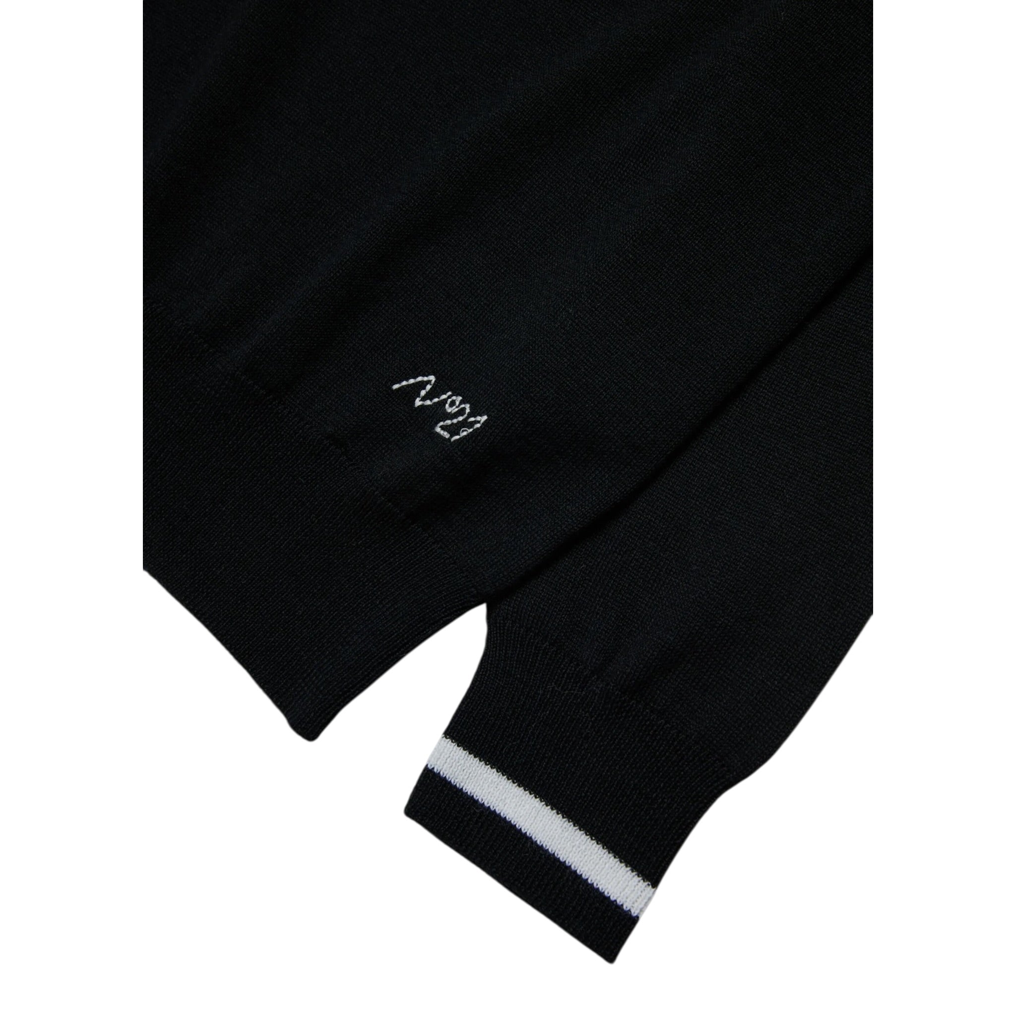 N°21 Maglia Girocollo tinta unita con Logo Nero per Bambino N2108H NERO N°21 