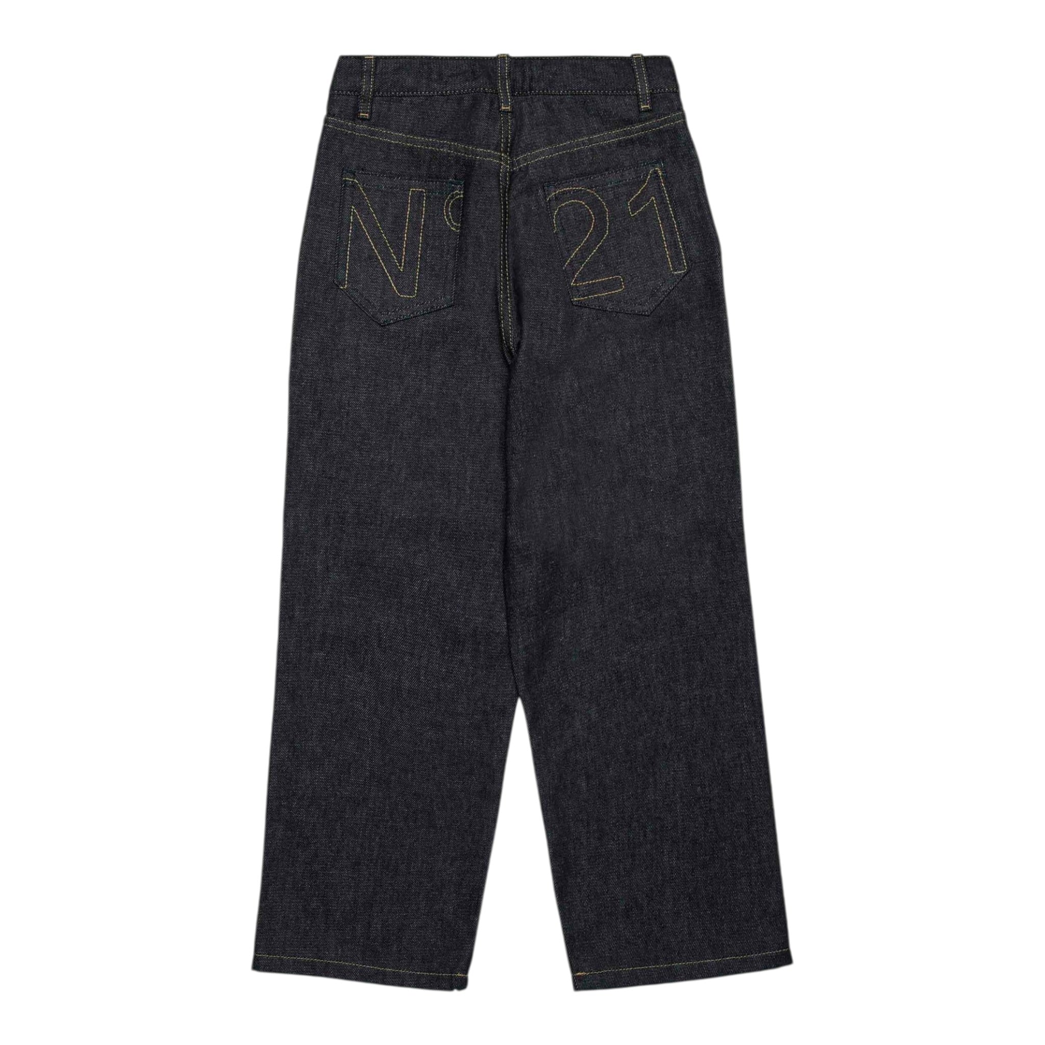 N°21 Jeans tinta unita con Girovita Regolabile Blu per Bambina N2108M BLU N°21 