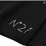N°21 Sciarpa tinta unita con Logo Nero per Bambina N2108T NERO N°21 