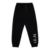 N°21 Pantalone Tuta tinta unita con Logo Nero per Bambino N21615 NERO N°21 