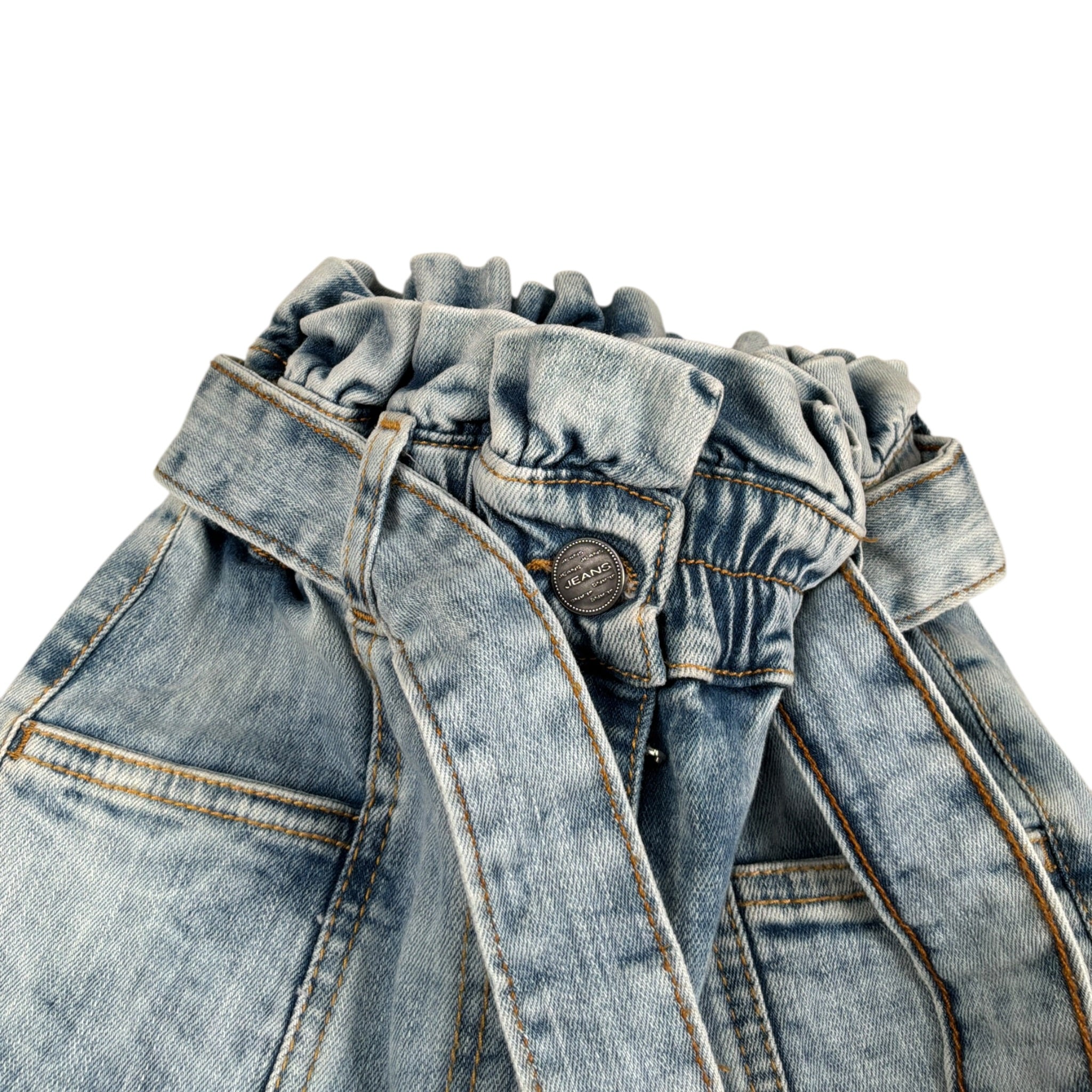 Naice Jeans tinta unita con Elastico In Vita Azzurro per Bambina 205011 AZZURRO NAICE 