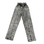 Naice Jeans tinta unita con Elastico In Vita Nero per Bambina 206007 NERO NAICE 