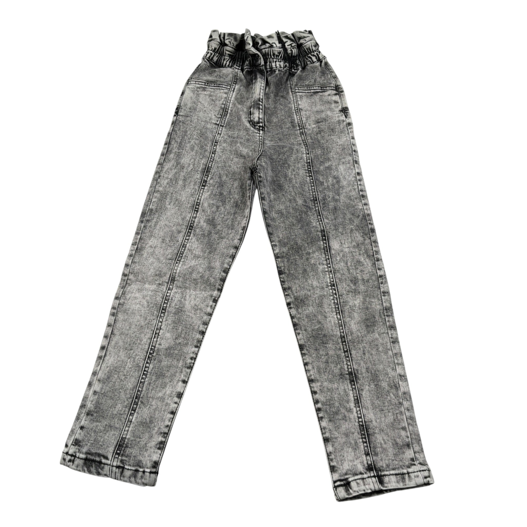 Naice Jeans tinta unita con Elastico In Vita Nero per Bambina 206007 NERO NAICE 