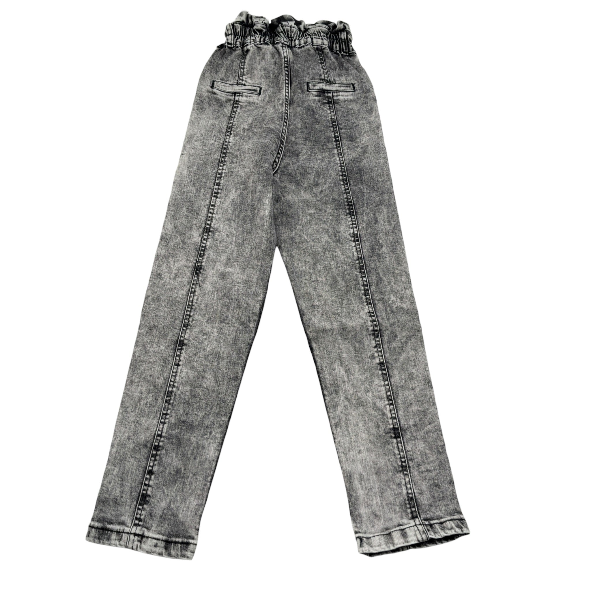 Naice Jeans tinta unita con Elastico In Vita Nero per Bambina 206007 NERO NAICE 
