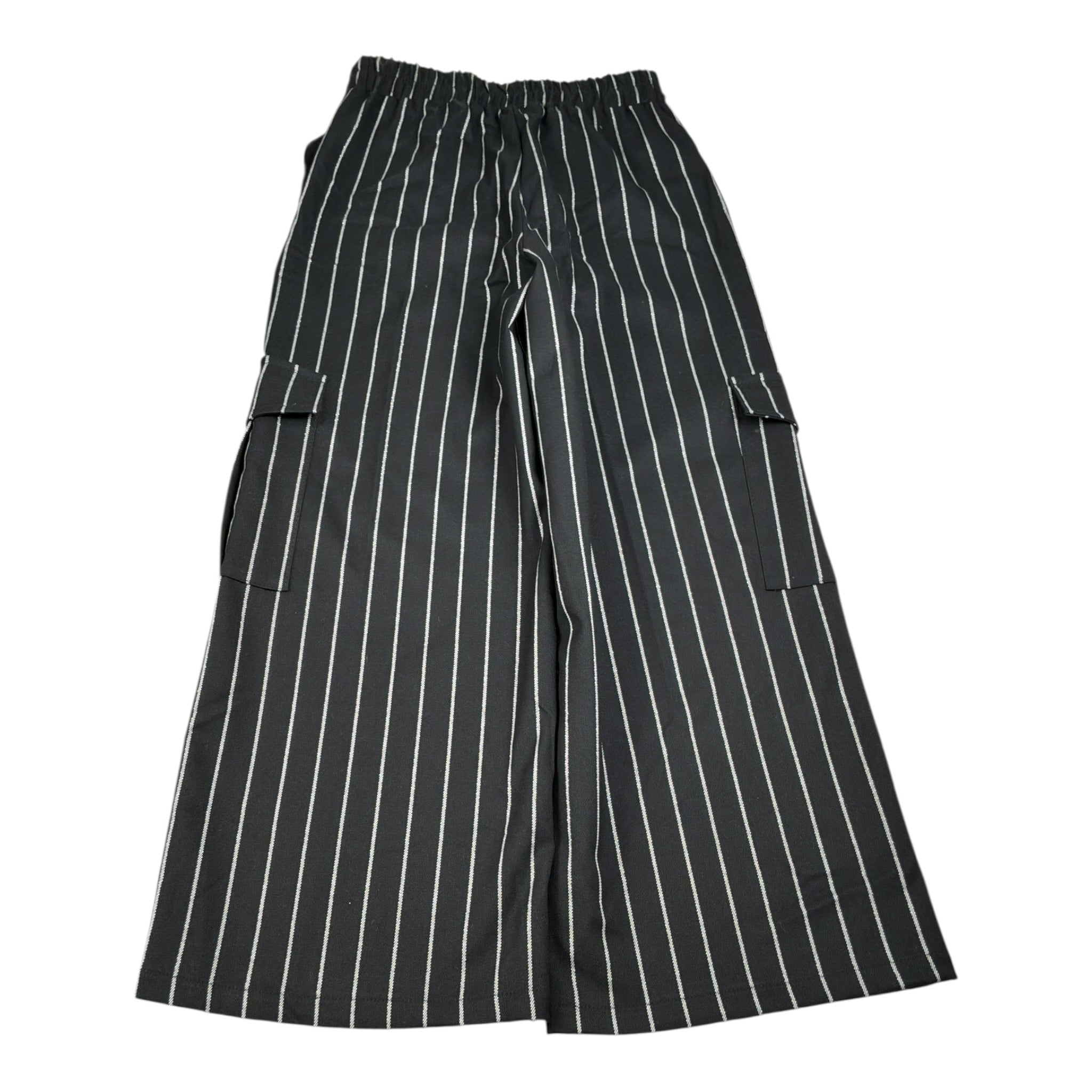 Naice Pantalone tinta unita con Fantasia A Righe Nero per Bambina NAI27218 NERO NAICE 