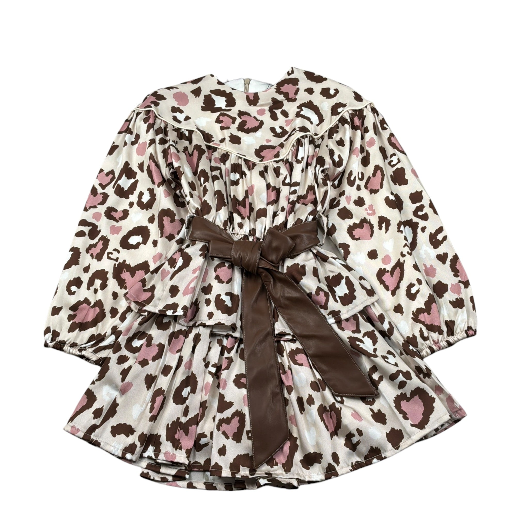 Naida Abito Manica Lunga Stamoa Fantasia Beige per Bambina NAAB373 BEIGE NAIDA 
